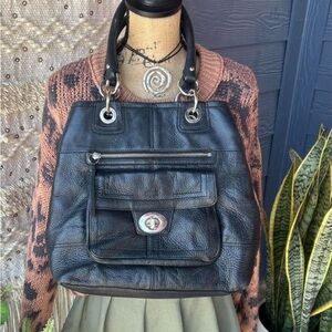 Vintage COACH Vintage Y2K COACH “Hampton" F15694 Black Pebbled Leather